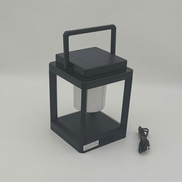High Quality Portable Rechargeable Square Solar Table Light With Handle