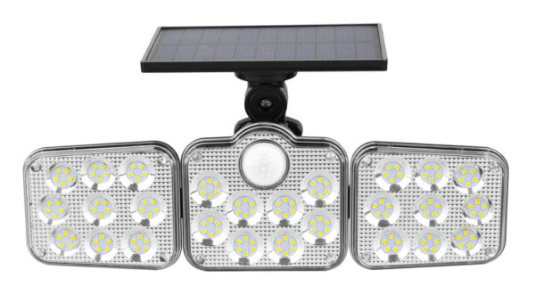 LED Solar Lights Outdoor With Motion Sensor High Brightness 3 Adjustable Heads
