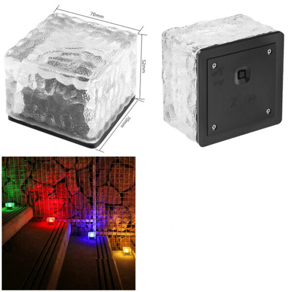 Waterproof Outdoor Glass Crystal Ice Cube Led Landscape Lighting Solar Garden Decoration - Image 2