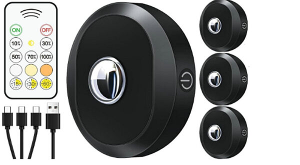 LED Puck Lights With Remote Rechargeable 1100mAh Battery Tap Lights Dimmable Wireless Stick on for Cabinet Closet Counter Wall - Image 2