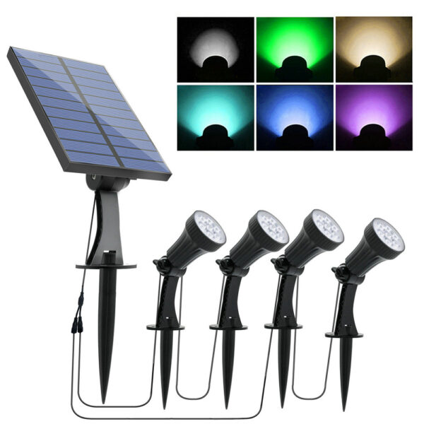 New Design RGB Color Changing Garden Lighting Adjustable Decorative Solar Outdoor Spotlight