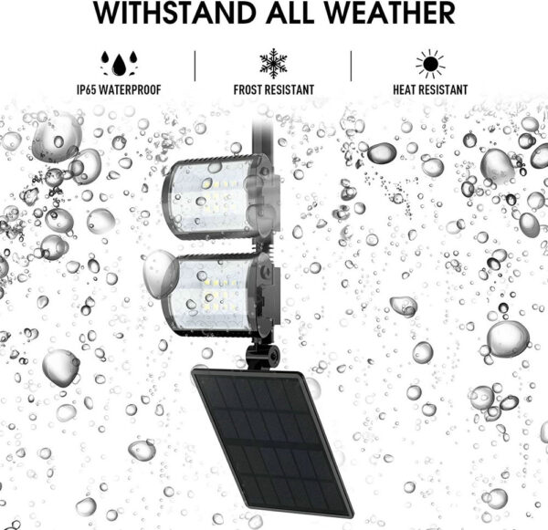 Outdoor Solar Spotlights 180 Degrees Adjustable 2 Head IP54 Waterproof Garden Lighting - Image 4