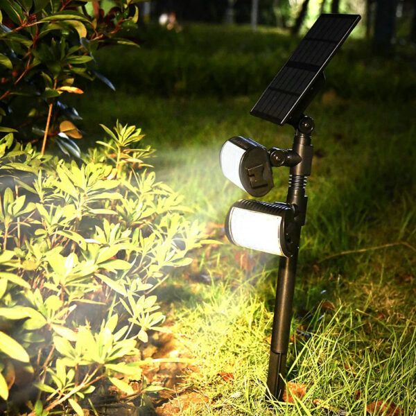 Outdoor Solar Spotlights 180 Degrees Adjustable 2 Head IP54 Waterproof Garden Lighting - Image 3