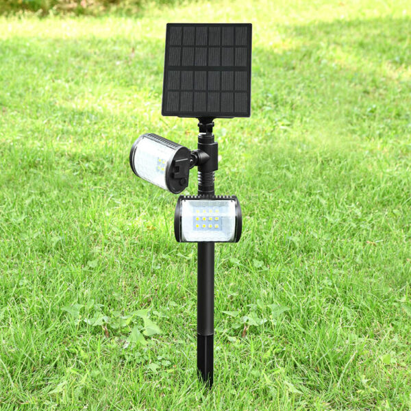 Outdoor Solar Spotlights 180 Degrees Adjustable 2 Head IP54 Waterproof Garden Lighting - Image 2