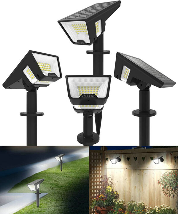 58PCS LED Solar Garden Spike IP54 Waterproof Spotlight Landscape Solar Lights - Image 2