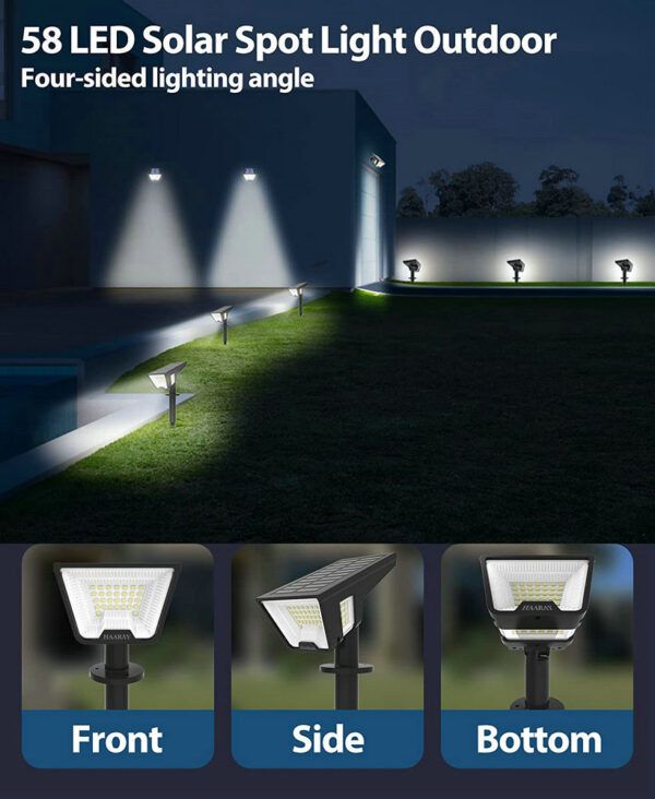 58PCS LED Solar Garden Spike IP54 Waterproof Spotlight Landscape Solar Lights - Image 4