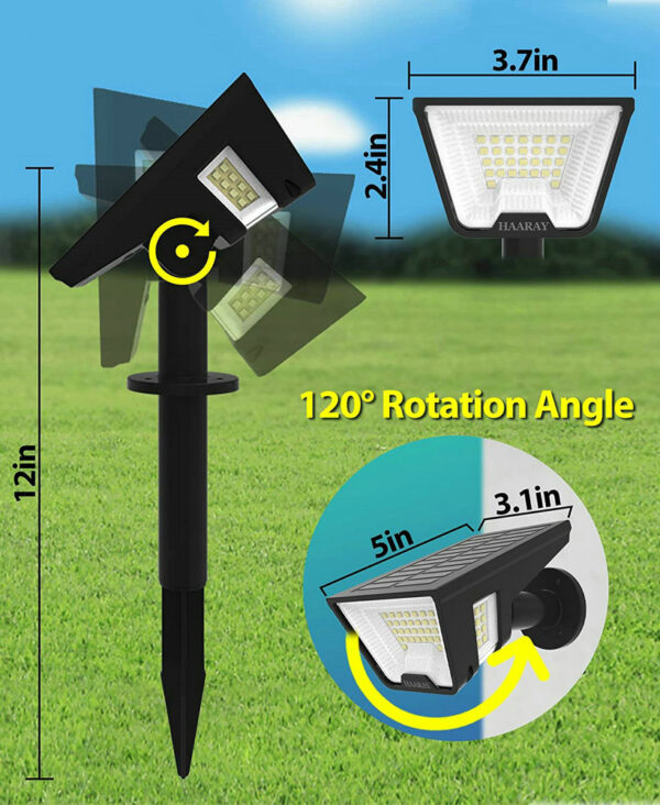 58PCS LED Solar Garden Spike IP54 Waterproof Spotlight Landscape Solar Lights - Image 3