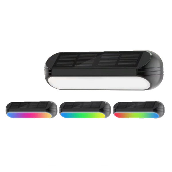 Modern Design 3000K RGB Solar LED Wall Lamp IP65 Garden Lamp Outdoor Solar Fence Light