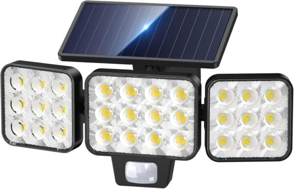 New High Brightness Solar Garden Wall Light 340LM PIR Motion-Activated 270° Rotation IP65 Wall Lamp