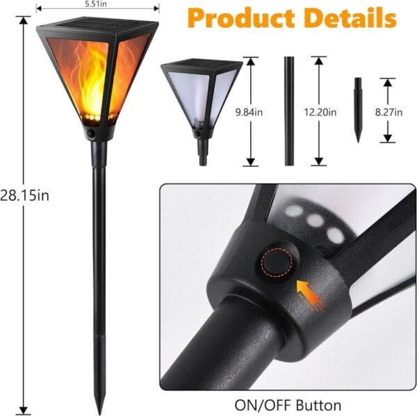 Outdoor Solar Garden Spike Road Path Lawn ABS Body LED Solar Floor Lamp
