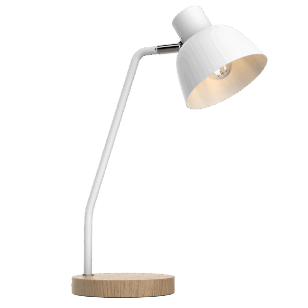 New Desgin Iron Lampshade Study Desk Lamp Wooden Round Base Table Lamp - Image 2